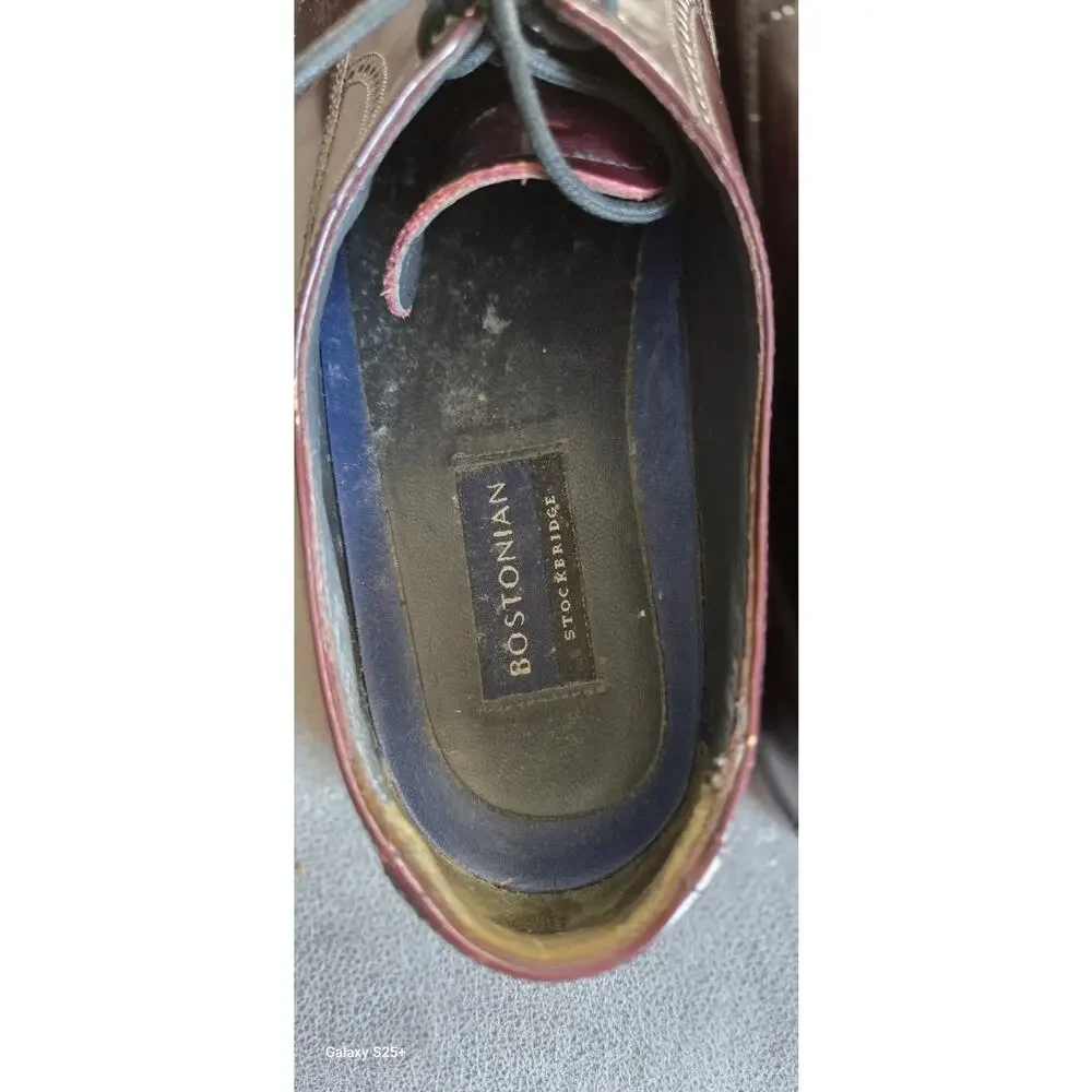 Bostonian Stockbridge Men's Maroon Leather Shoes Size 10.5 D Pre-owned